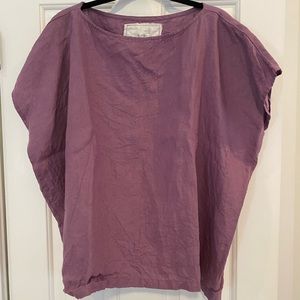 notperfectlinen Square linen top FLORENCE in dusty lavender